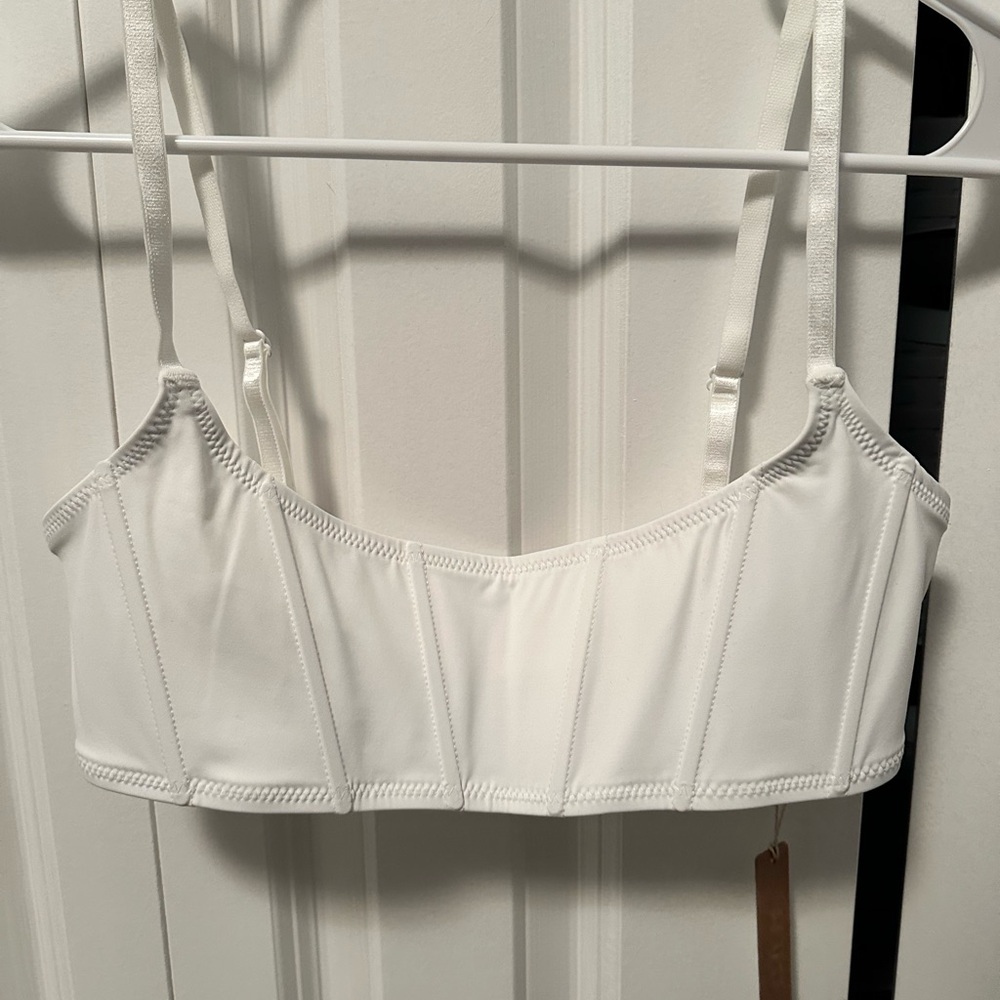 SKIMS Cream Structured Bra Top